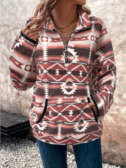 Pull polaire avec col zippé