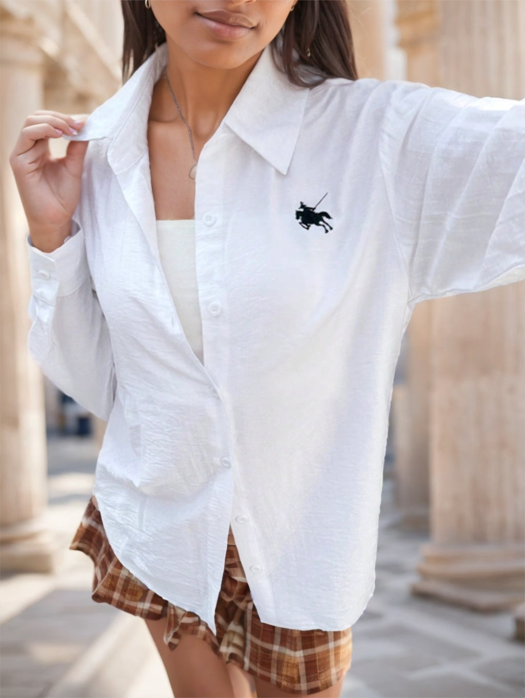 Women's Loose Casual Print Drop Shoulder Long Sleeve Shirt