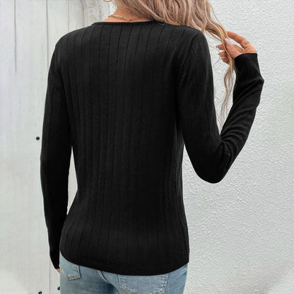 Pull femme col V