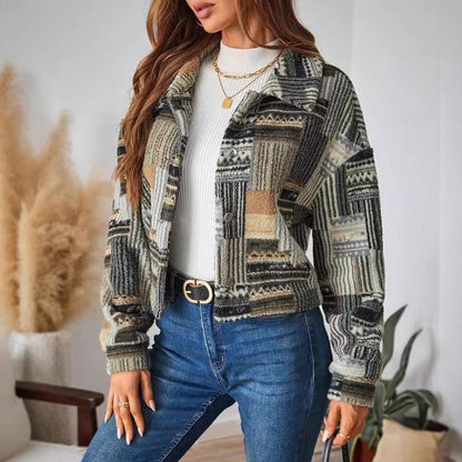 Veste courte patchwork chic