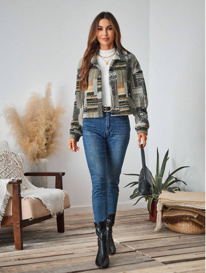 Veste courte patchwork chic